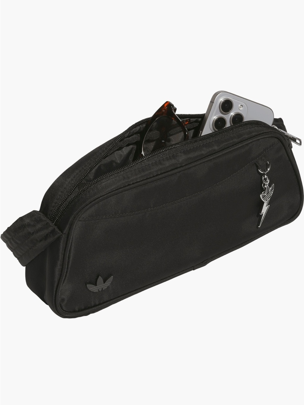 adidas Black Shoulder Baguette Bag with Trefoil Charm - Picture 4 of 4